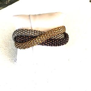 Triple Wrapped of Roll On Beaded Bangle Bracelet